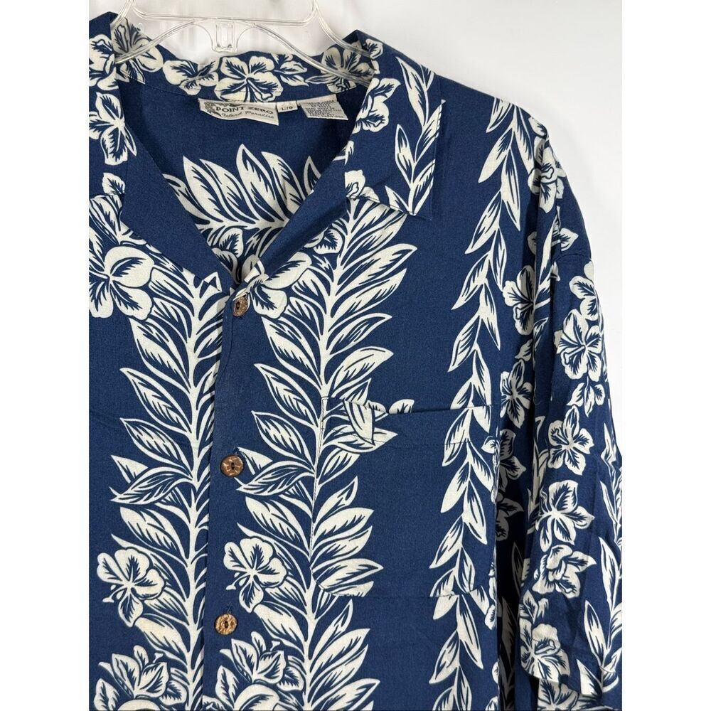 Point Zero island Paradise 100% rayon short sleeve Men’s button front style shir - Picture 3 of 7